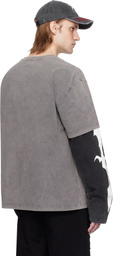 KUSIKOHC Gray & Black Layered Long Sleeve T-shirt