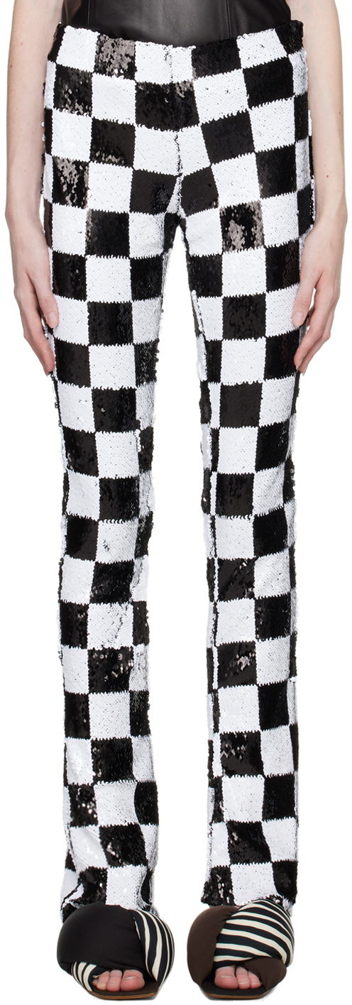 Marques Almeida Black & White Check Trousers
