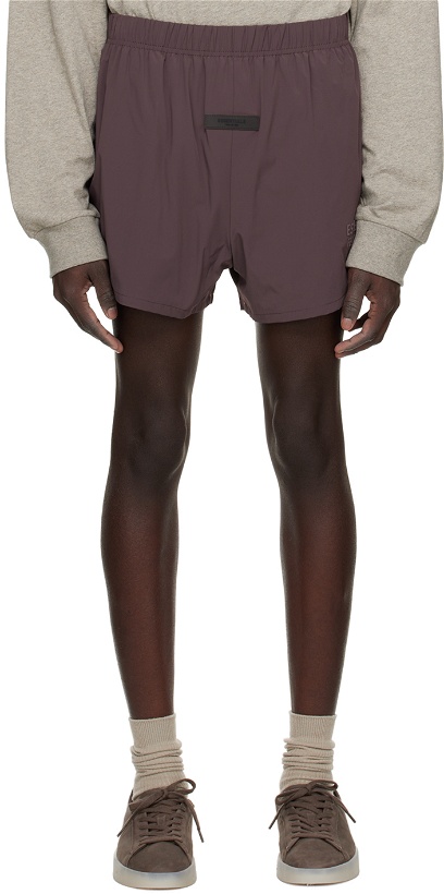 Photo: Essentials Purple Bungee Drawstring Shorts