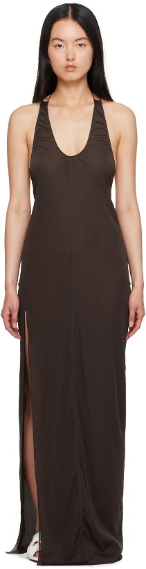 Photo: JW Anderson Brown Low Back Maxi Dress
