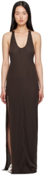 JW Anderson Brown Low Back Maxi Dress