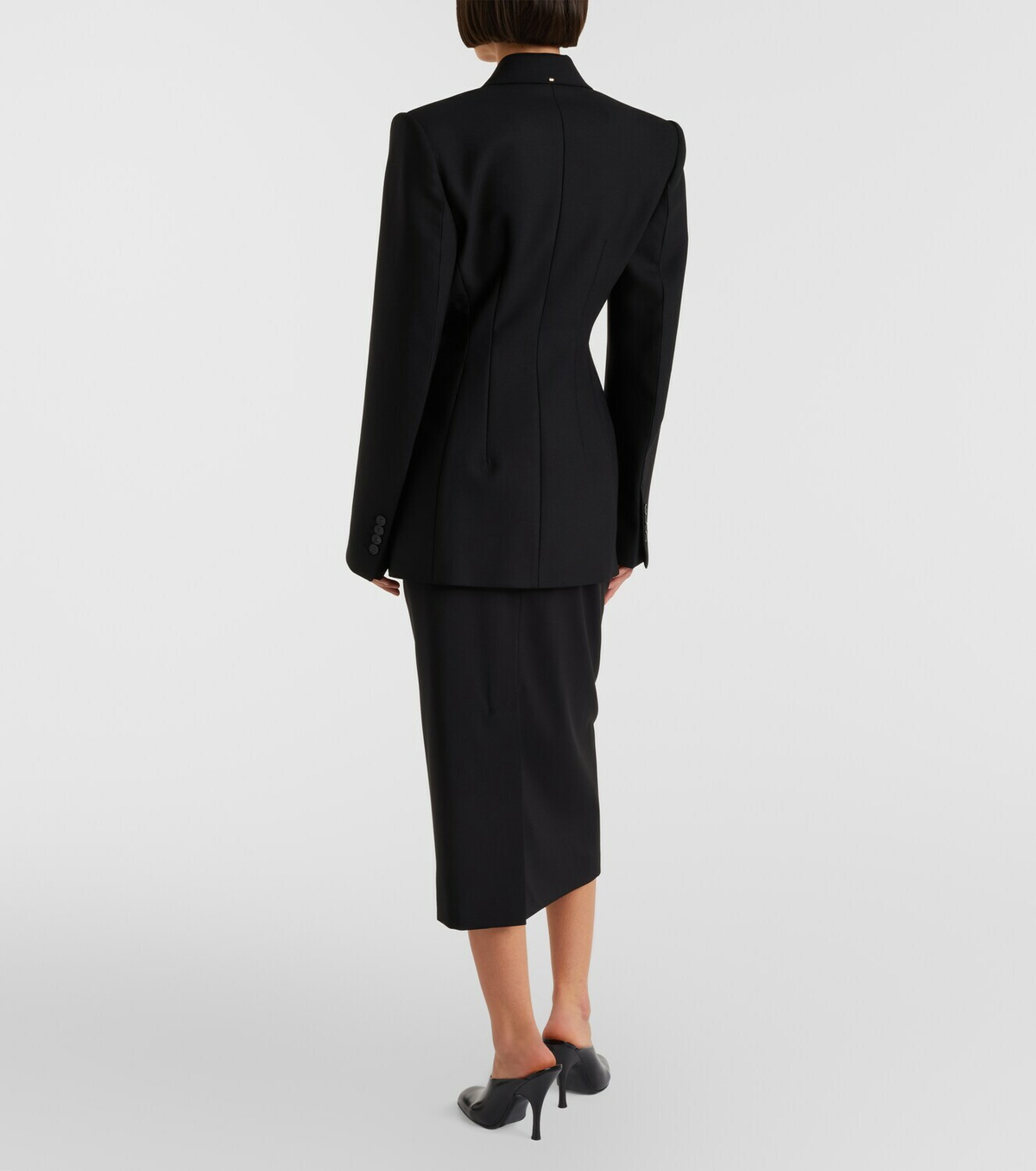 Sportmax High-rise virgin wool midi skirt