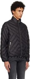 Versace Black 'La Greca' Reversible Puffer Jacket