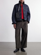Sacai - Levi's Plush and Leather-Trimmed Denim Jacket - Blue
