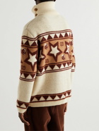 GUCCI - Logo-Intarsia Wool-Blend Rollneck Sweater - Neutrals