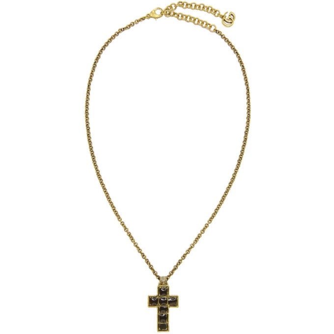 Photo: Gucci Black and Gold Small Cross Necklace