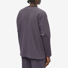 Homme Plissé Issey Miyake Men's Pleated Cardigan in Taupe Violet