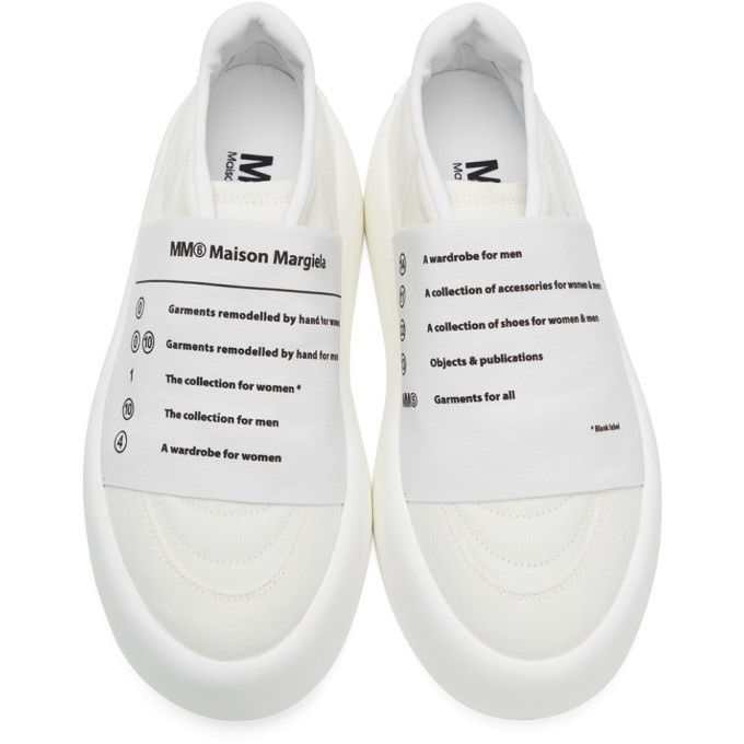 MM6 Maison Margiela White Logo Platform Sneakers MM6 Maison