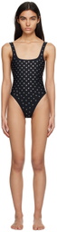 Alexander Wang Black Hotfix One-Piece Swimsuit