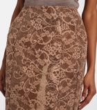 Acne Studios Floral lace midi skirt