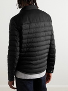 Moncler - Longue Saison Wool Twill-Panelled Quilted Shell Down Jacket - Black