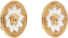 Versace Gold & White Medusa Earrings