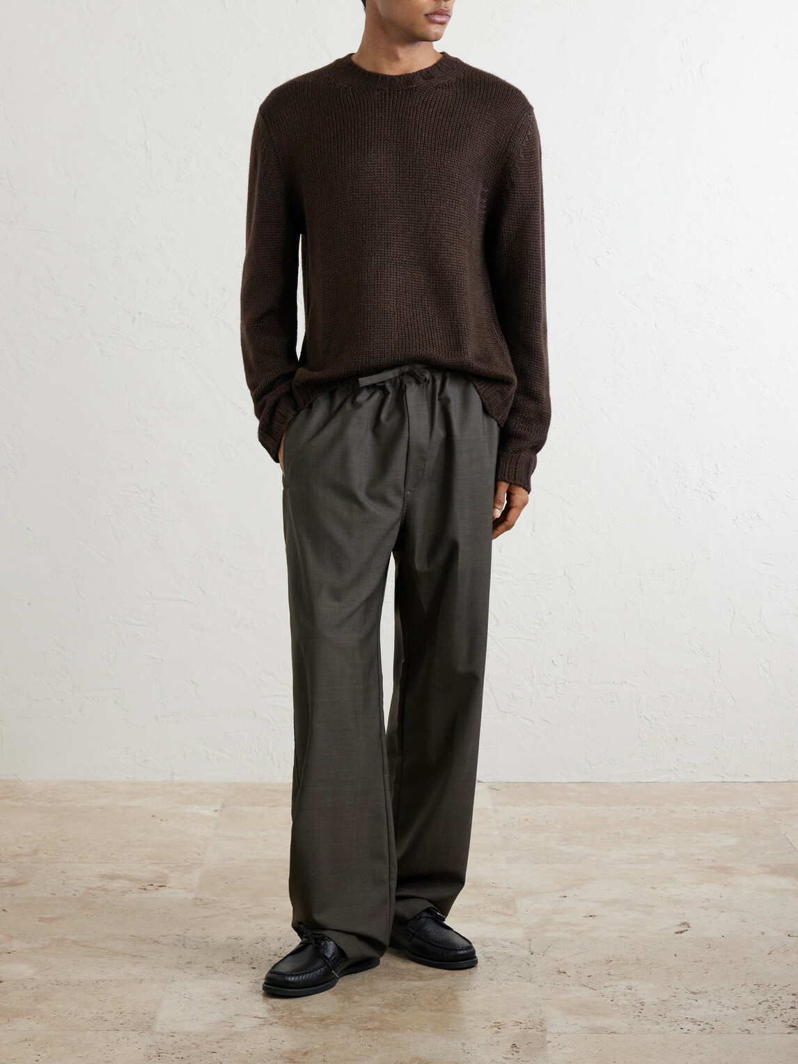 Saman Amel - Gio Slim-Fit Silk Sweater - Brown