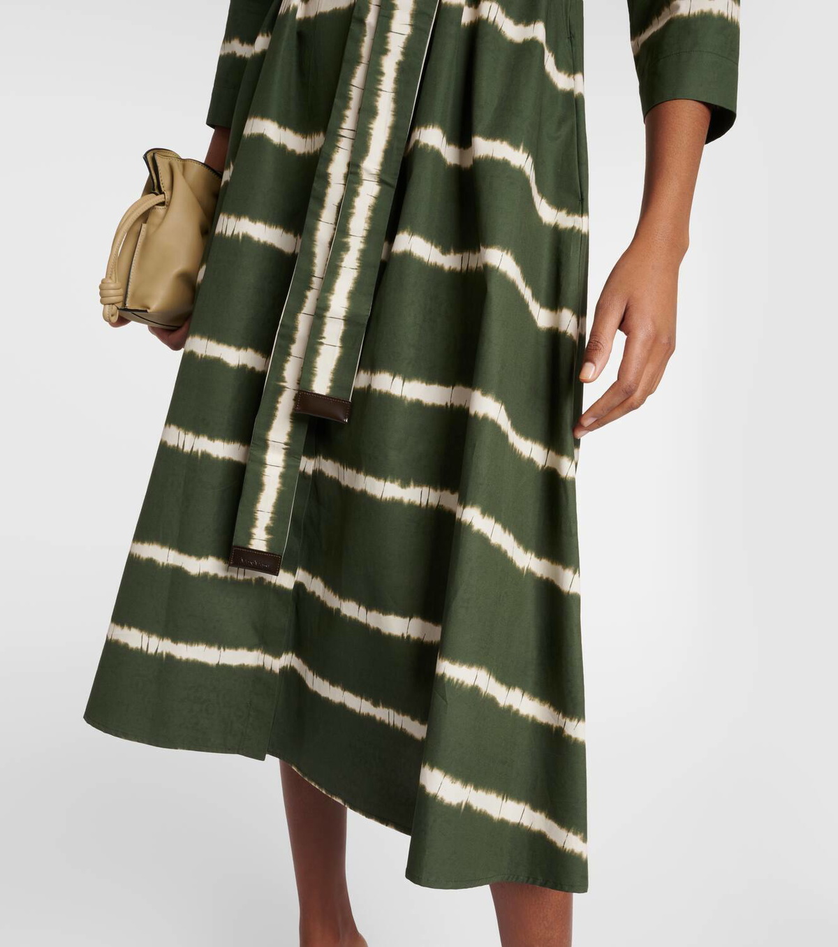 【送関込】Max Mara☆Fervida Striped Midi Dress Max Mara Fervida Stripe Bustier Cotton & Linen Midi Dress