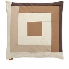 ferm LIVING Border Patchwork Cushion in Coffee/Dark Sand 