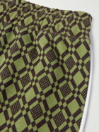 Wales Bonner - The Selassie Straight-Leg Jacquard-Knit Stretch Organic Cotton Shorts - Green