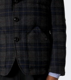 Junya Watanabe Leather-trimmed wool tweed down jacket