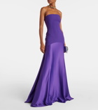 Solace London Alessandra off-shoulder satin gown