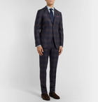 Etro - Navy Slim-Fit Checked Wool Suit Trousers - Navy