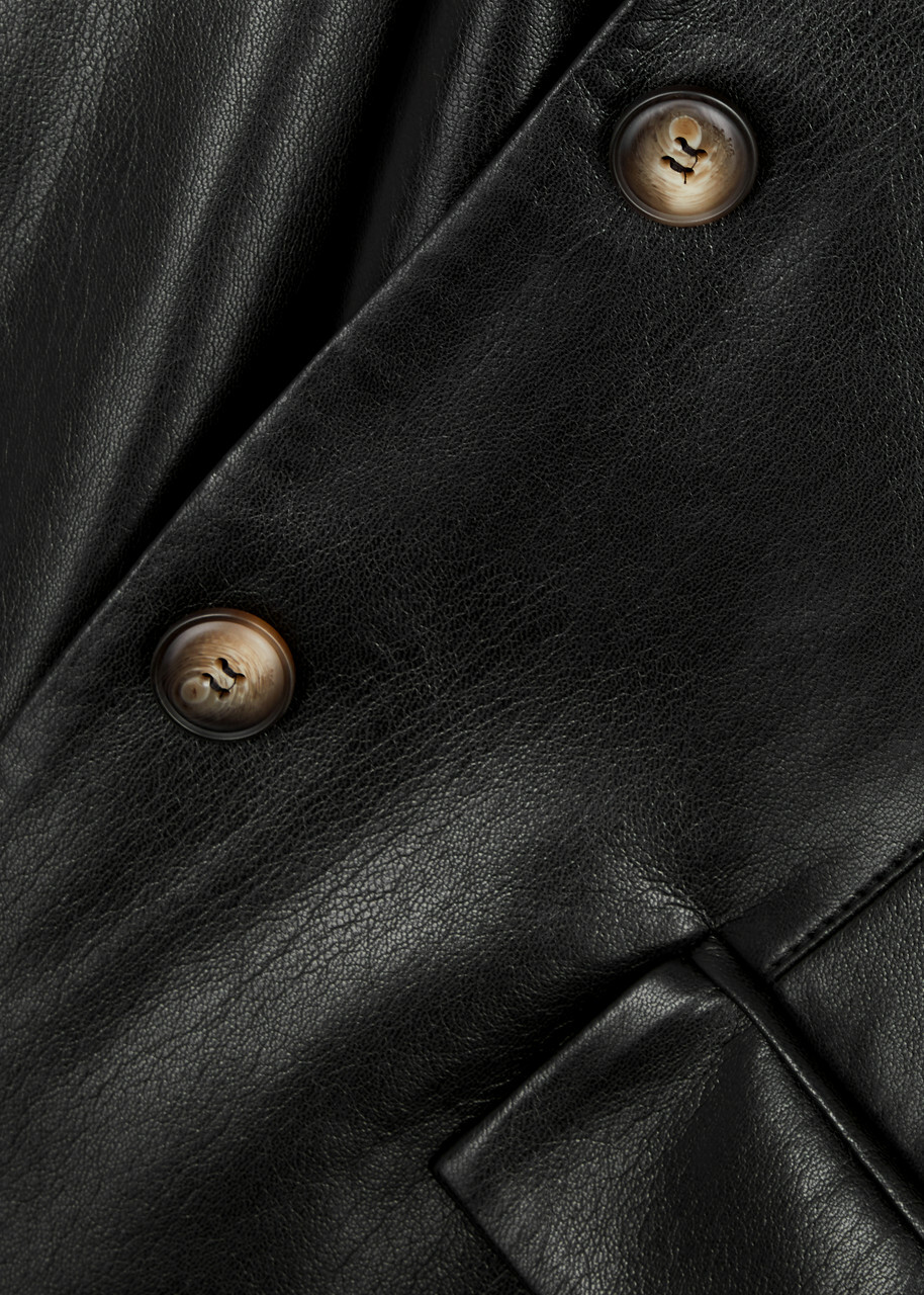 Nanushka Hathi Faux Leather Blazer Black