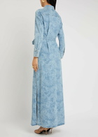 Alice + Olivia Chassidy Denim Maxi Shirt Dress Blue
