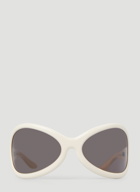 Oversized Wrap Around Sunglasses in White