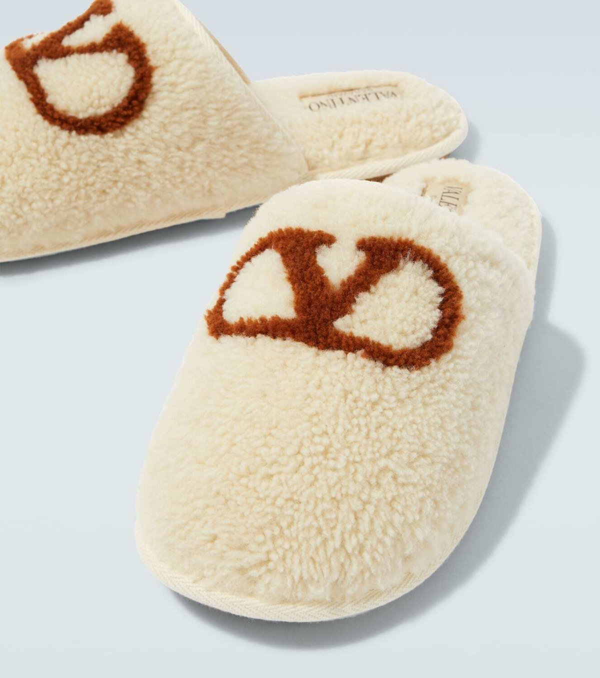 Valentino Garavani VLogo shearling slippers