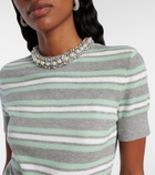 Self-Portrait Striped wool, cotton, and cashmere sweater