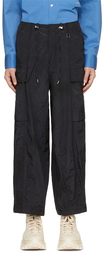 Photo: Wooyoungmi Black Nylon Oversized Cargo Pants