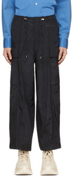 Wooyoungmi Black Nylon Oversized Cargo Pants