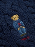 Polo Ralph Lauren - Logo-Embroidered Recycled Cable-Knit Scarf