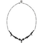 Alexander McQueen Silver and Black Skull Bead Necklace