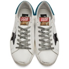 Golden Goose White and Blue Superstar Sneaker