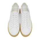 Saint Laurent White and Gold Andy Sneakers