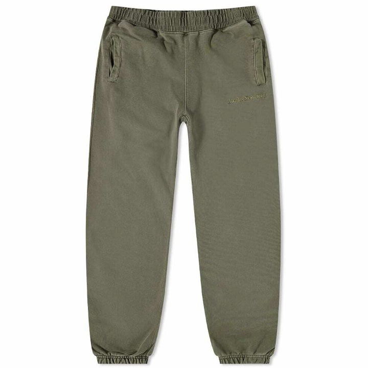 Photo: Awake NY Pigment Dyed Embroidered Sweat Pant in Moss