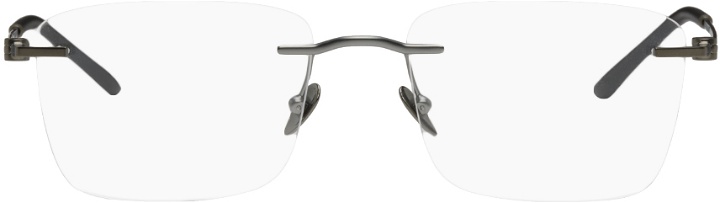 Photo: Giorgio Armani Gunmetal Rectangular Glasses