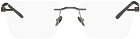 Giorgio Armani Gunmetal Rectangular Glasses