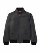 Baracuta - Houndstooth Wool-Blend Zip-Up Bomber Jacket - Gray