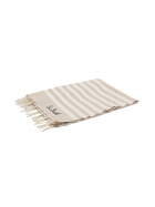 MC2 Saint Barth Cotton Beach Towel Fouta With Beige Striped Print