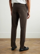 Boglioli - Tapered Cotton-Blend Twill Trousers - Brown