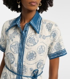 Alémais Lucky belted printed linen shirt dress