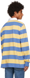 Polo Ralph Lauren Yellow & Blue Rugby Long Sleeve Polo