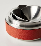 Giobagnara Libeccio stainless steel and leather ashtray