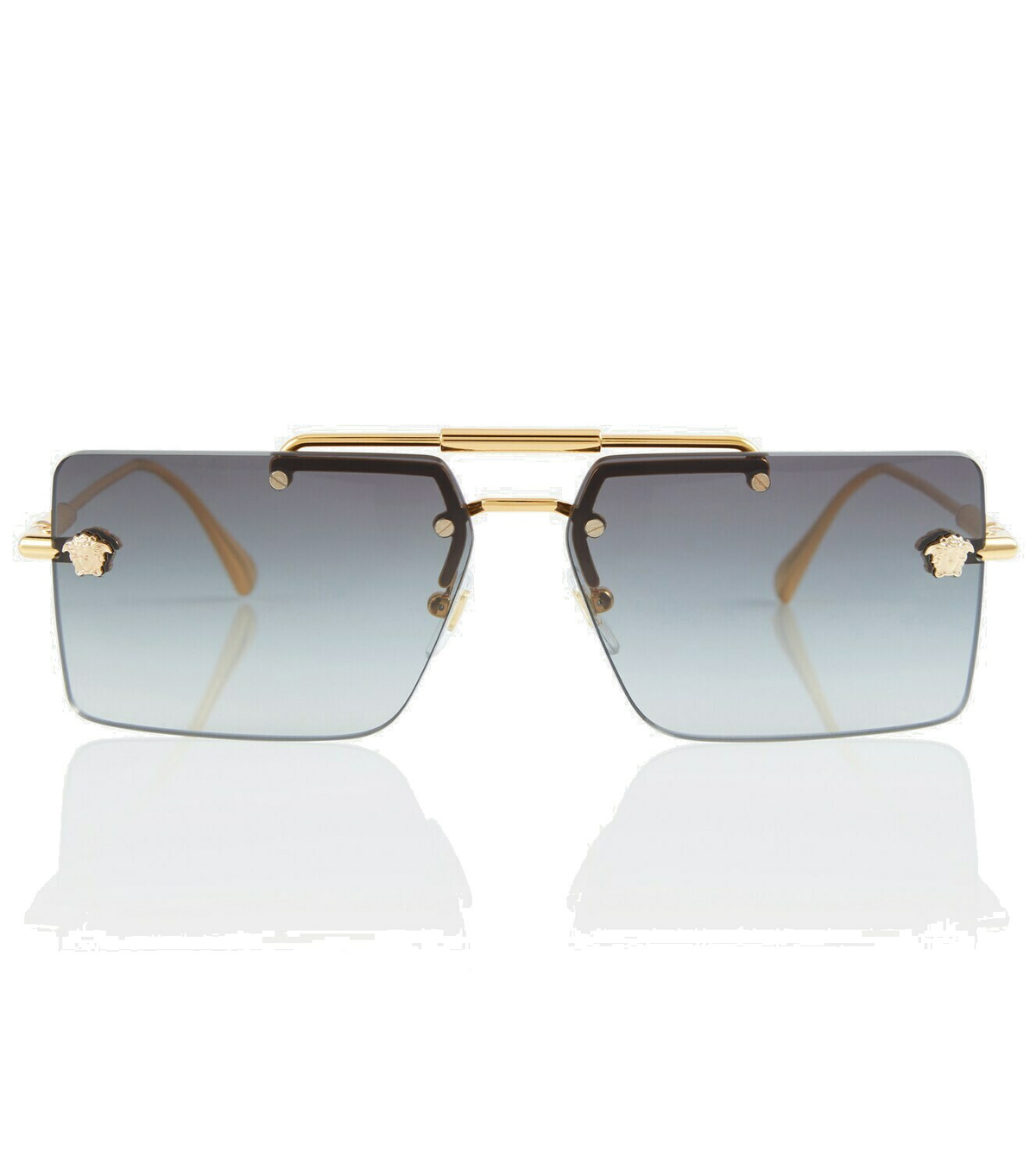 Versace - Embellished rectangular sunglasses Versace
