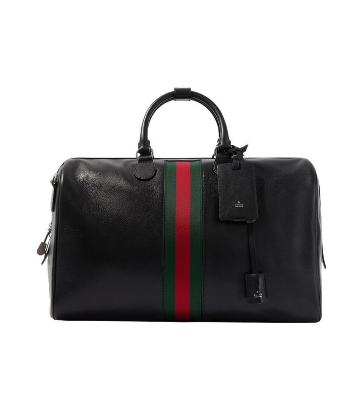 Photo: Gucci Web Trademark Medium leather duffel bag