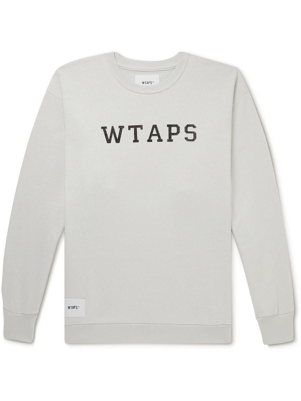 Photo: WTAPS - Academy Logo-Print Cotton-Blend Jersey Sweatshirt - Gray