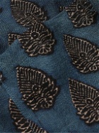 Kartik Research - Printed Linen-Gauze Shirt - Blue