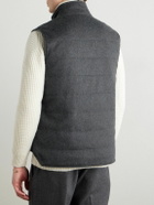 Kingsman - Slim-Fit Quilted Padded Wool and Cashmere-Blend Gilet - Gray