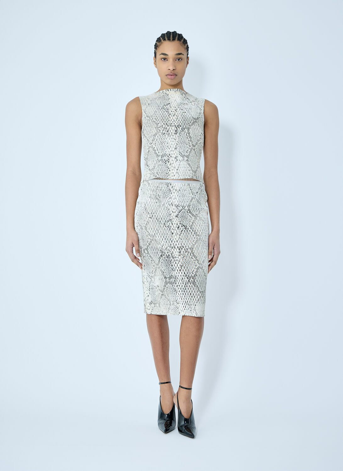 Alexander Wang Snake-Print Embossed Tank Top