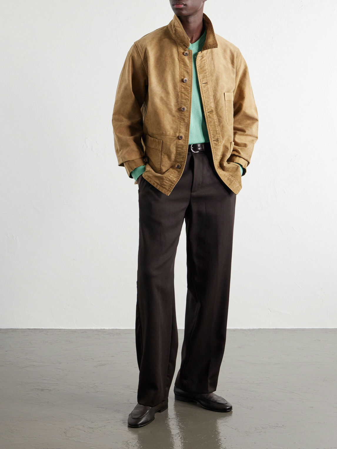 Auralee - Garment-Dyed Cotton-Moleskin Blouson Jacket - Brown